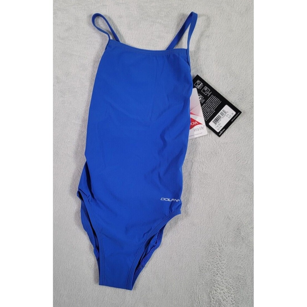 Dolfin Swimwear Girls Swimsuit Royal Blue Size 24 Girls Small Chlorine Resistant